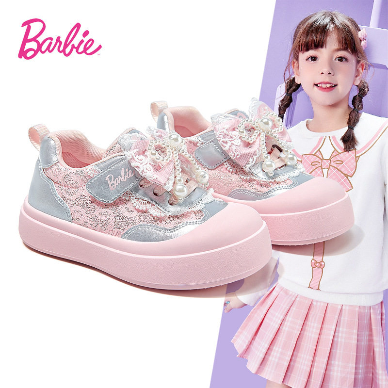 芭比公主风女童运动鞋2026年春秋季新款小女孩休闲鞋甜美百搭板鞋