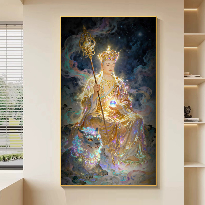 地藏王菩萨十字绣2026新款线绣客厅玄关家用供奉画像钻石画满钻