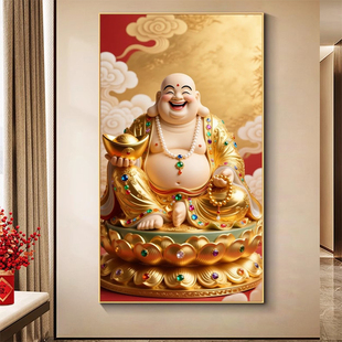 弥勒佛十字绣新款线绣大肚佛笑佛未来佛像家用画像全砖手工钻石画