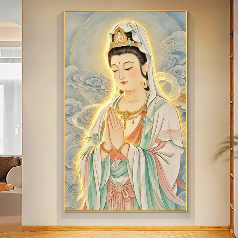 观音菩萨十字绣新款线绣大幅新中式手工diy钻绣钻石画满钻材料包