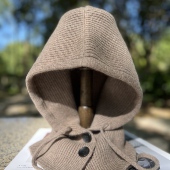 YOUR巴拉克拉法帽山羊绒一体连帽围巾秋冬加厚针织护耳保暖围脖帽