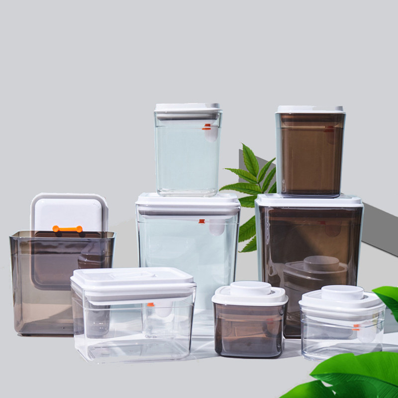 按压式方形密封罐五谷杂粮储物瓶奶粉收纳盒按扣面膜粉分装桶食品