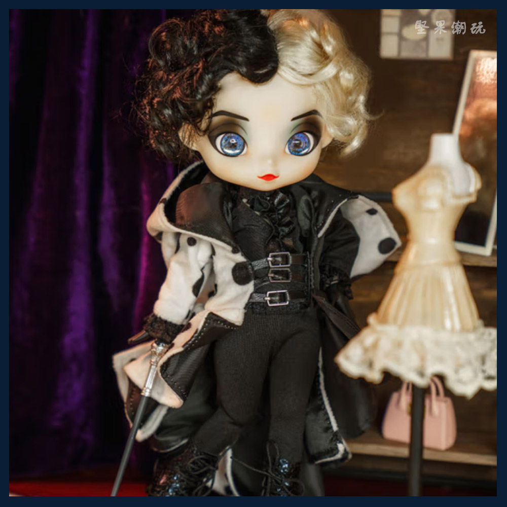 popmart泡泡玛特 库伊拉viyadoll可动人偶bjd手办 迪斯尼反派玩偶