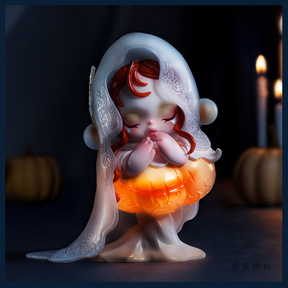 POPMART泡泡玛特 SKULLPANDA白月契约吊卡 熊喵圣诞手办礼物