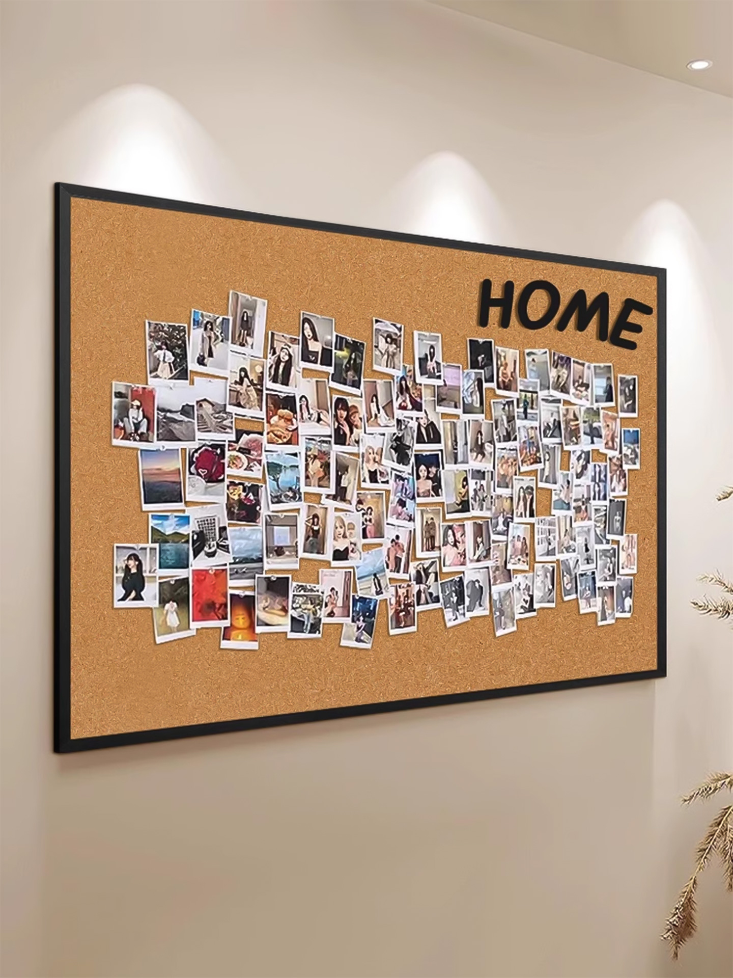 齐富软木板照片墙实木框磁吸成品大白板墙二合一定制办公文化墙家