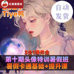 tiye鸭2024提升课十期头像特训暑假班+卡通基础+ipad插画合集课程