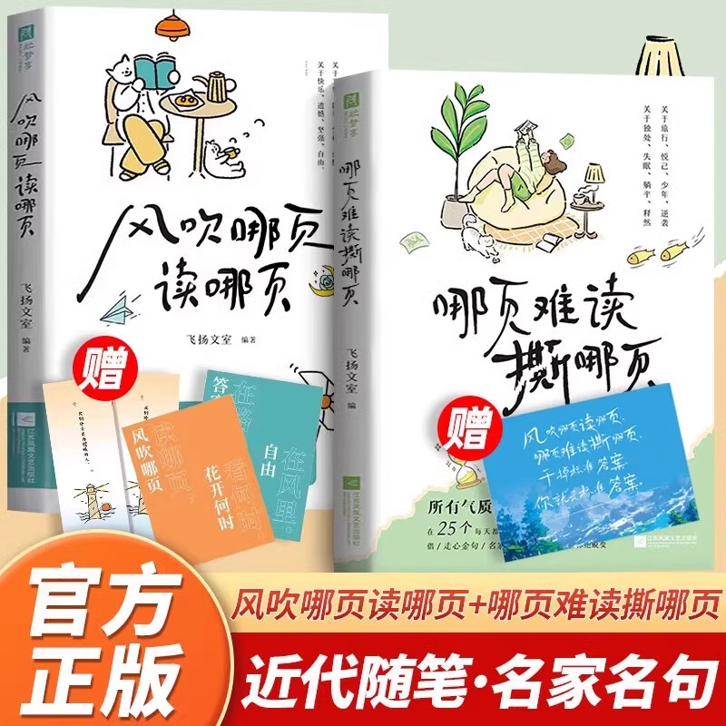 正版 全2册 风吹哪页读哪页 哪页难读撕哪页系列新作气质女孩提升速查手册高级表达语录精选治愈文学书籍