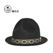 复古礼帽男秋冬英伦小高帽时尚 百搭演出舞台青年街舞嘻哈帽子男帽