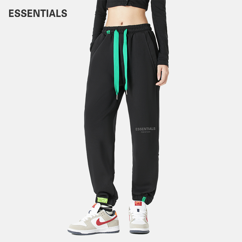 ESSENTIALS卫裤女秋冬新款宽松休闲潮牌百搭束脚九分裤运动裤