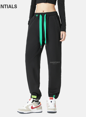 ESSENTIALS卫裤女秋冬新款宽松休闲潮牌百搭束脚九分裤运动裤