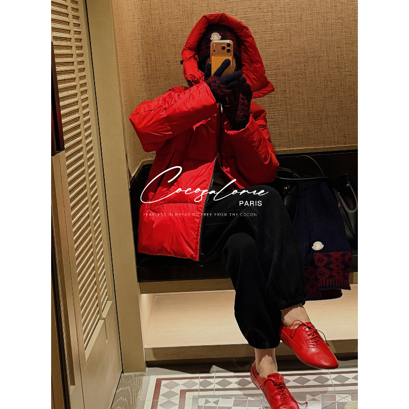 保暖90白鸭绒羽绒防风连帽羽绒服