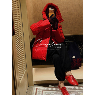 韩彬彬 秋冬加厚保暖90白鸭绒羽绒防风连帽羽绒服3389 大鹅羽绒服