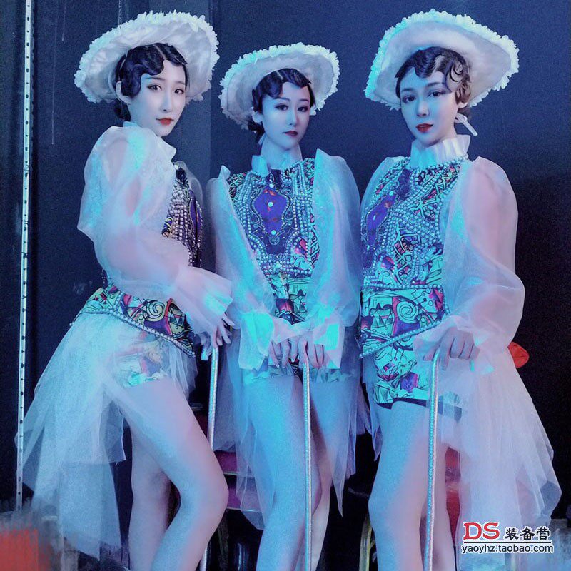 女歌手女团舞蹈商演gogo秀复古夜上海百老汇演出服舞队DS舞台套装图片