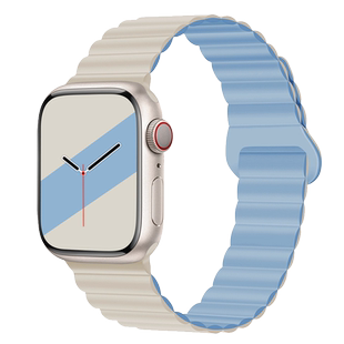 【硅胶磁吸款】适用applewatchS11表带苹果手表s10/9代iwatch9/8/7/6/5双色创意运动磁吸se3男女新款Ultra3代