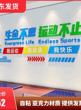 单位活动室健身房装饰布置激励志标语创意背景墙贴纸3d立体自粘