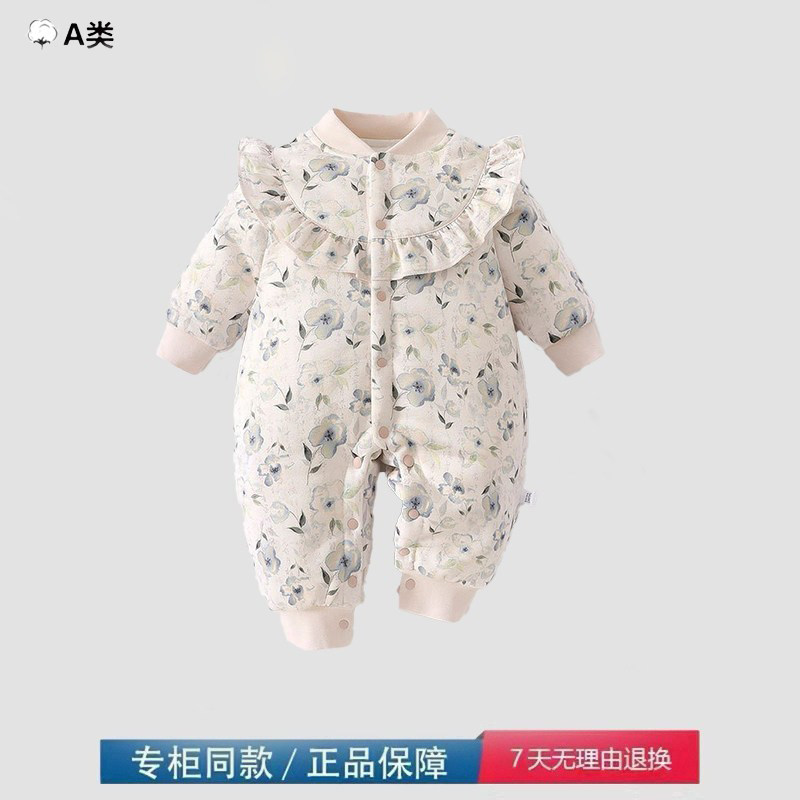 品牌撤柜清仓中国风女宝宝连体衣夹棉秋冬装120g加厚棉服婴儿爬服,模玩/动漫/周边/娃圈三坑/桌游,童装lolita洛丽塔,淘宝优惠券,粉丝福利购,淘宝优惠卷