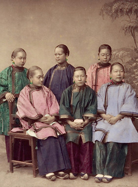 19世纪70年代中国清代人物广东上海等地平民百姓老照片老摄影