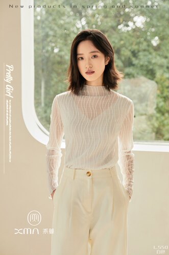 系蔓2026新款L550女半高领蕾丝打底衫内搭洋气小衫纱衣网纱长袖