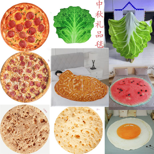 大饼毯子煎蛋 西瓜 白菜毯子法兰绒休闲春秋毛毯午休盖毯学生礼品