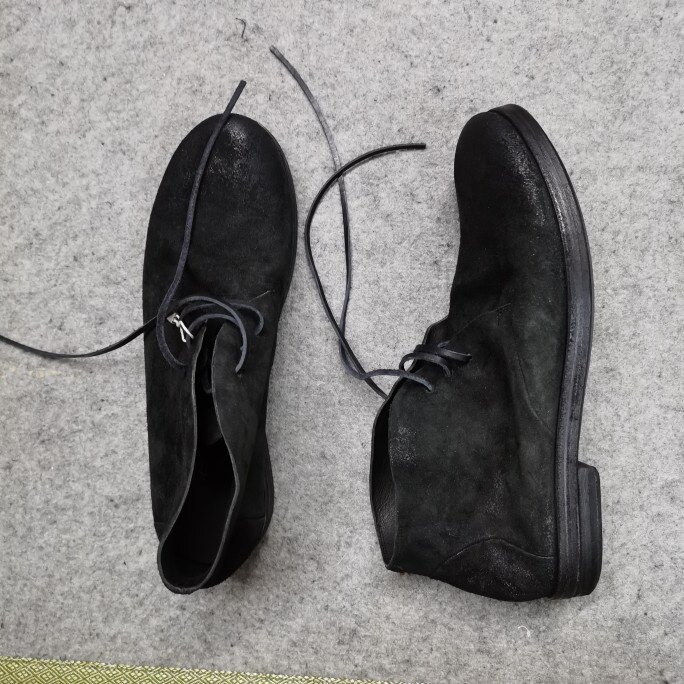 德国黑色沙漠靴高帮皮鞋新品