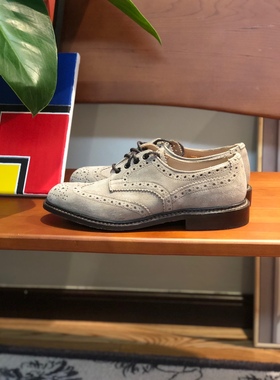 德国采购新品Trickers男布洛克雕花拼色圆头低帮厚底德比鞋牛津鞋