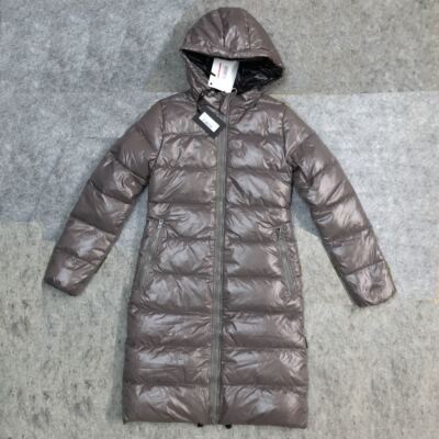 德国灰色光面修身连帽羽绒服