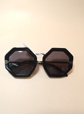 美国调货KarenWalker黑色八边形镜框太阳镜墨镜女