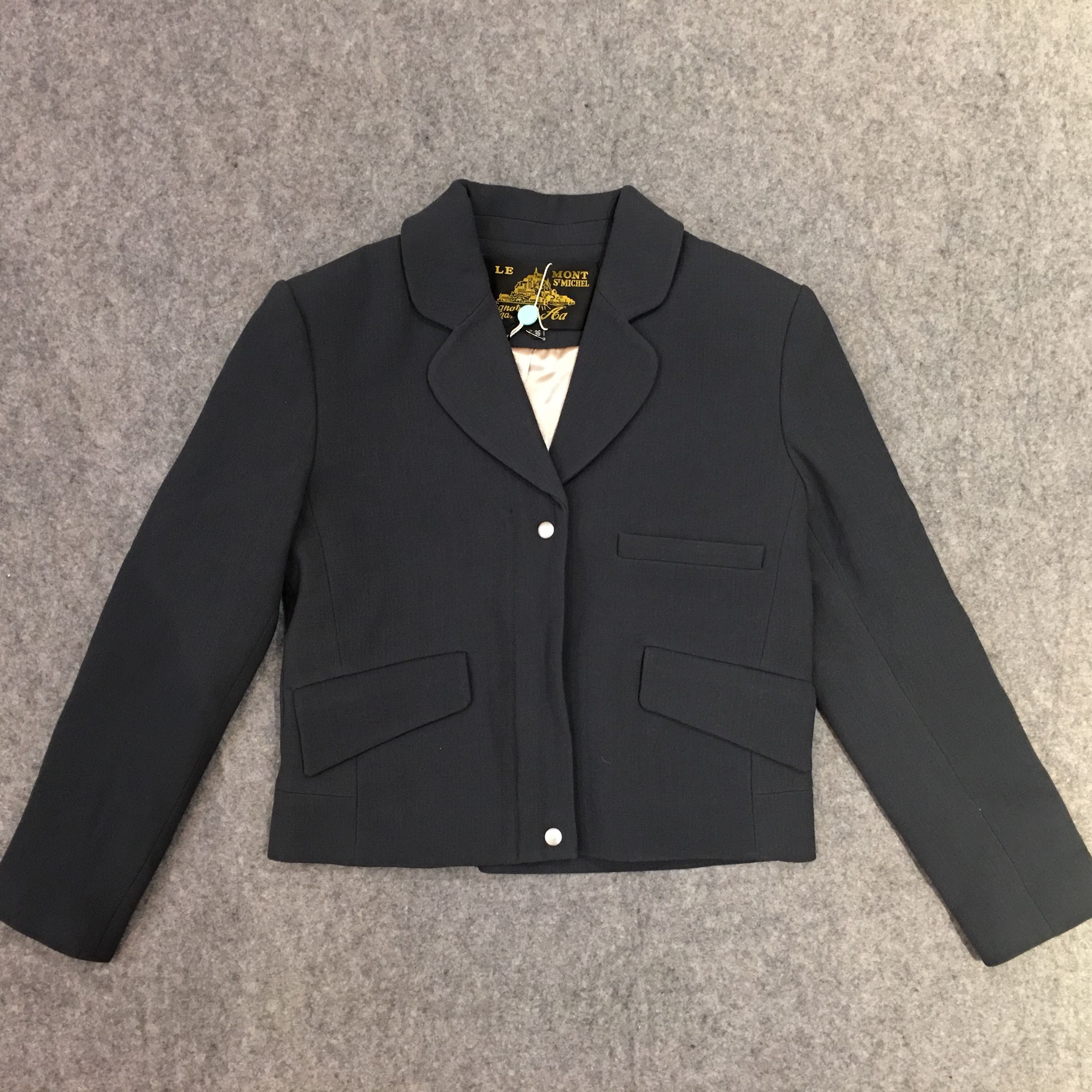 le英国复古西服领纯羊毛夹克外套