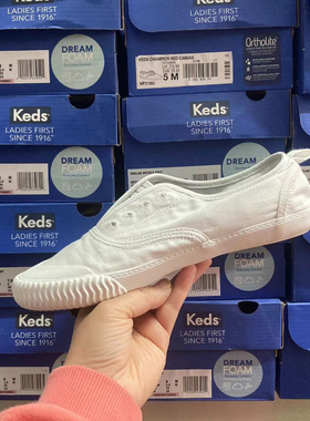 SPERRY品牌女鞋低帮圆头透气帆布休闲鞋纯色舒适一脚蹬懒人鞋微瑕