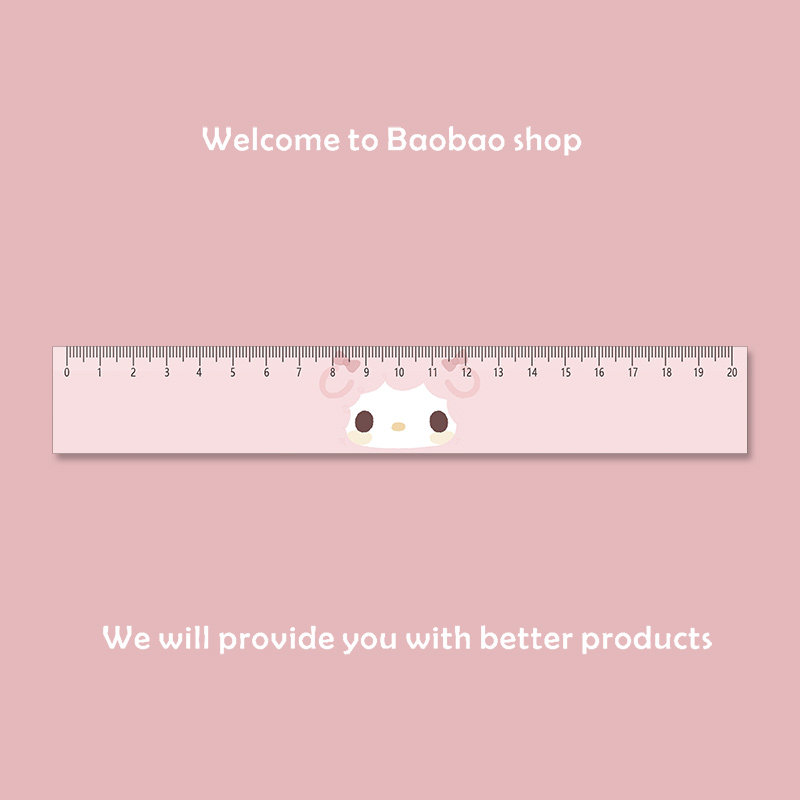 粉色小羊学生文具直尺子手账尺绘图刻度标尺子亚克力20cm厘米,文具电教/文化用品/商务用品,各类尺/三角板/量角器,淘宝优惠券,粉丝福利购,淘宝优惠卷