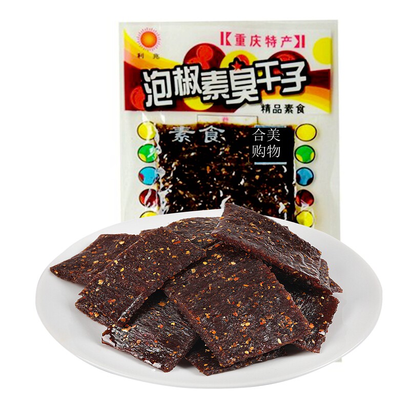 利兆重庆特产泡椒臭干子辣条面筋豆干制品小吃麻辣素零食