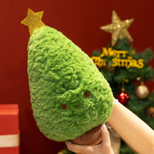 可爱圣诞树玩偶抱枕卡通小松树公仔毛绒玩具圣诞节布娃娃装饰礼物
