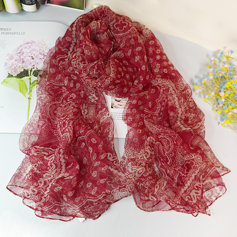 长丝巾真丝桑蚕丝韩版女士秋冬季