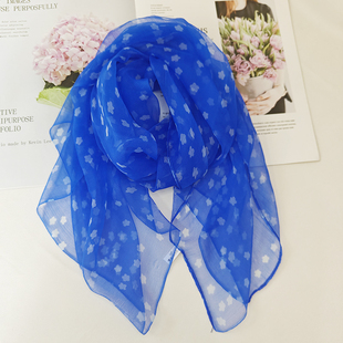 75*100新款印花夏季防晒薄款纱巾桑蚕丝丝巾女真丝东风纱护颈围巾