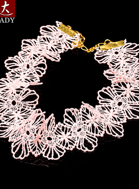 伶达原宿风夸张黑色蕾丝颈链欧美哥特式简约时尚魅惑锁骨项链短款