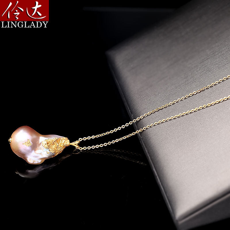 伶达饰品异形淡水珍珠项链锁骨链短款颈链挂饰简约气质设计感