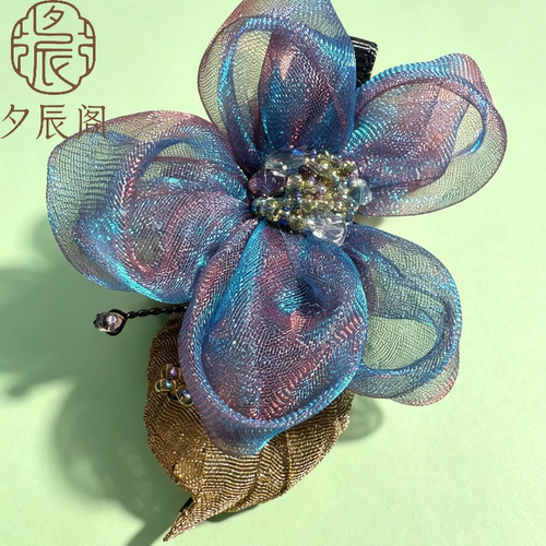 伶达原创手作人工水晶边夹