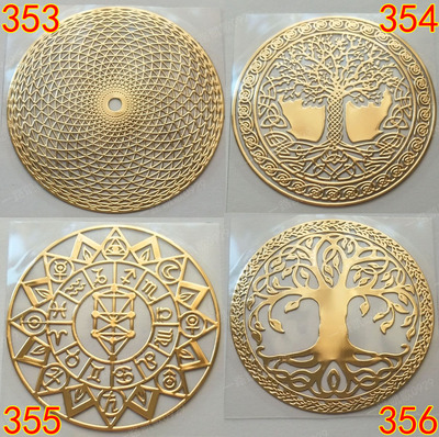 生命树十二星座丰盛树几何图案手机金属贴贴纸金字塔模具材料铜质