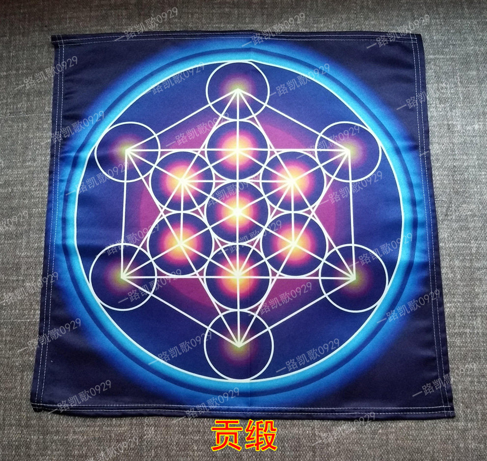 大天使麦达昶几何立方体图案 瑜伽 仪式桌布装饰水晶挂画