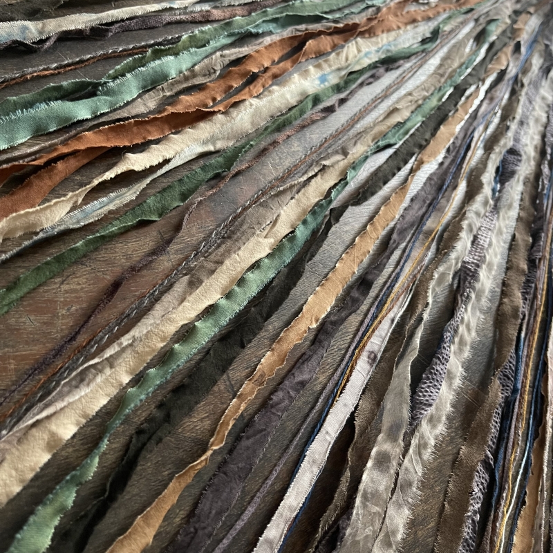 未完成 植物染手染线草木染布条组合手工diy编织腰带发带手机链等