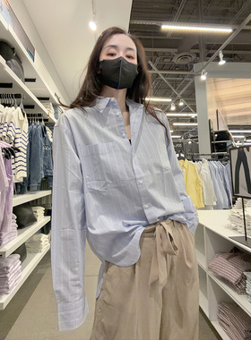 Calvin Klein CK女士新款时尚百搭柔软棉质宽松显瘦长袖衬衫CW634