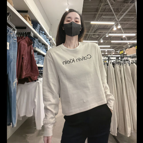 CK女士刺绣柔软打底衫长袖T恤