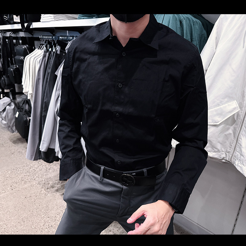 CK Calvin Klein男士春季新款长袖衬衫棉质时尚休闲百搭CM1-1
