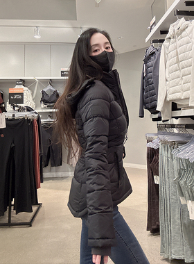 Calvin Klein CK女士抗寒保暖防风防雨修身连帽棉服外套CW305-3