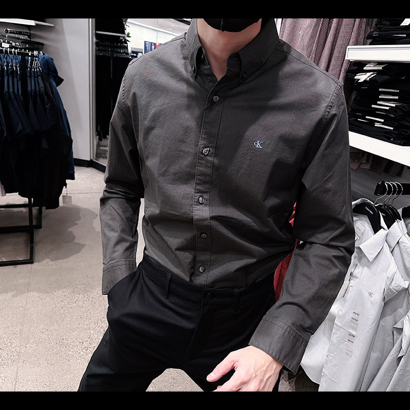 CK男士牛津纺长袖衬衫