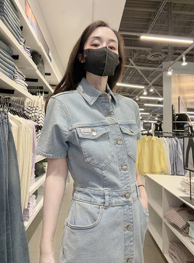 CK女士短袖牛仔连衣裙