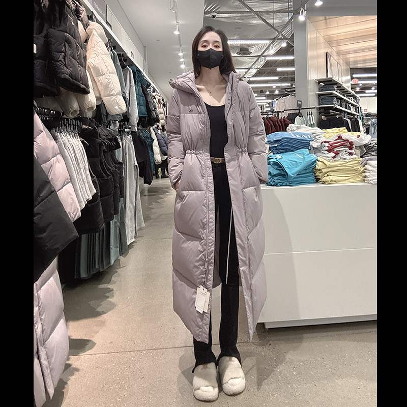 CK女士收腰长款保暖棉服外套