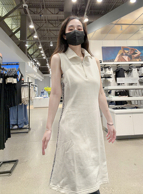 CK Calvin Klein女士半拉链时尚休闲修身显瘦无袖连衣裙CW757