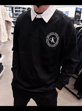 CalvinKlein男士修身长袖T恤