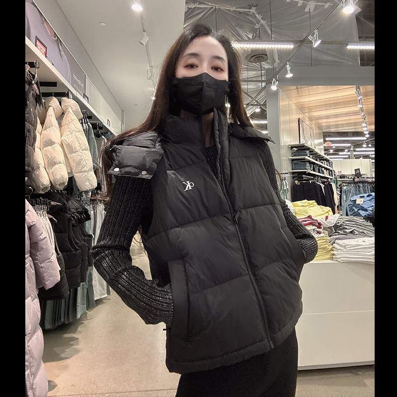 CK连帽保暖背心棉马甲背心